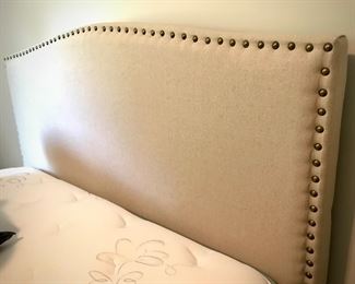 Upholstered Queen Bed Headboard and Frame, Mattress Not for Sale 