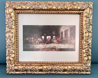 Print of Last Supper in gilded frame