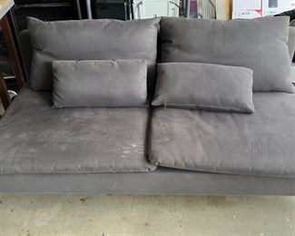 Grey suede futon