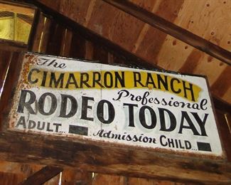 Vintage Cimarron Ranch Sign rodeo today