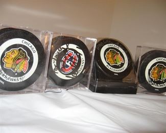 Autographed pucks