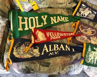 Assorted felt pennants