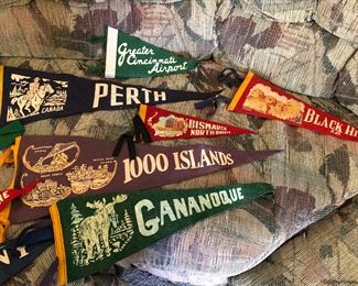 Assorted felt pennants