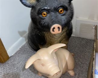 Some of the home’s piggy decor 
