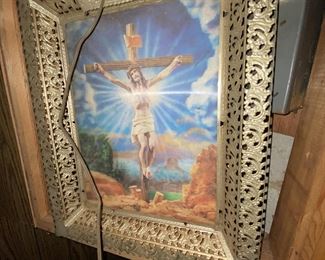 Metal framed Jesus picture 