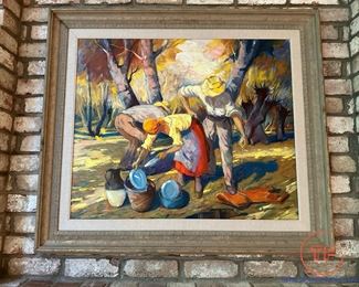 Original Oil on Canvas "Busy World" by EMIL LINDENFELD