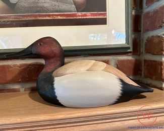 1982 Hand Carved Canvasback Duck Decoy by LYNN NEWTON
