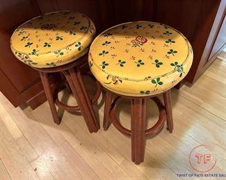 Vintage FICKS AND REED Barstools with Custom Cushions