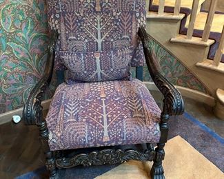 Antique Hand Carved Throne Chair