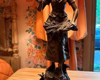 EMILE GUILLEMIN Bronze Sculpture "Harvester"