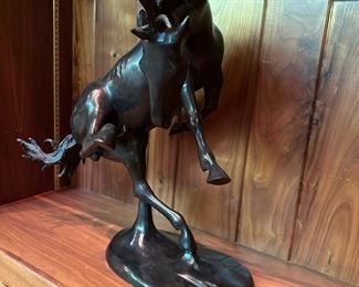 Early 1900's Bronze Prancing Horse Sculpture