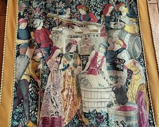 Antique "LA CUEILLETTE" French Wall Tapestry