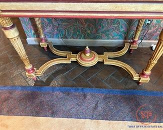Marble Topped Painted Antique Console Table (Purchased from Katelman's)