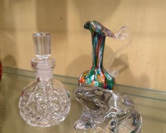 WATERFORD Perfume Bottle and BACCARAT Crystal Frog