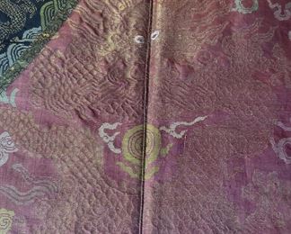 Late 1800's (1870 - 1880) Chinese Silk Prince's Robe with 24KT Gold Couching - Dragon Design