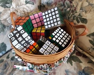 Rubik's cubes are in the basement now.  I found more, and now they are spilling out of the Longaberger.