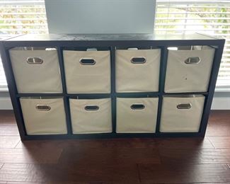 $75 - Storage area with cubes (measures: 58" x 15" x 31")