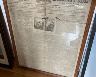 Saturday Evening Post from 1855