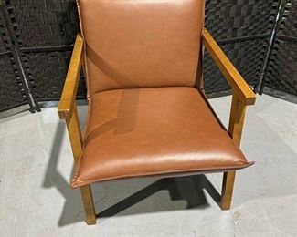 Cai Liu Designs Wood and Leather Alternative Arm Chair
