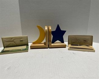 Moon and Star Book Ends and Cross Pen Pencil Boxed Sets