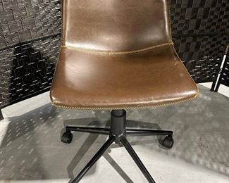 Very Nice Brown Alternative Leather Adjustable Swivel Desk Chair