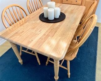 Pine dining table and chairs 