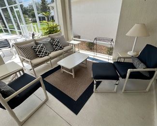 50% OFF PRICES                                                                   COFFEE TABLE $32.50                                                             SOFA $125                                                                                                        END TABLES $25 (EACH)                                                                          BLUE CHAIRS $37.50 (EACH)                                    OTTOMAN $15