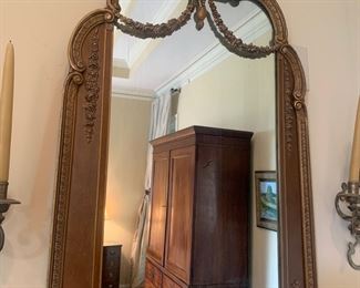 Neoclassical style gilt wood and composite mirror, 1st half of the 20th C, good condition for age, 44h 22w $475