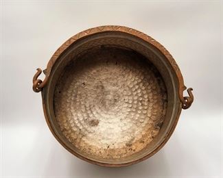 Antique Copper Cauldron. 8 X 10.5 X 12