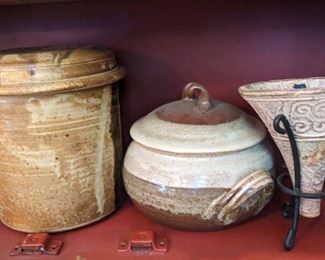 Lots of interesting handmade pottery 
