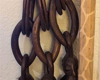 Hand carved wooden chain