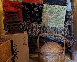 Just one of many great exotic linens. Also, many unusual baskets 