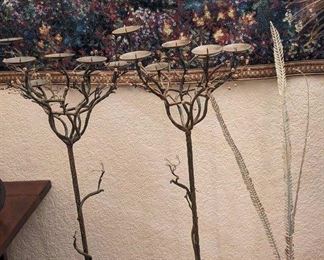Metal trees with tapestry 