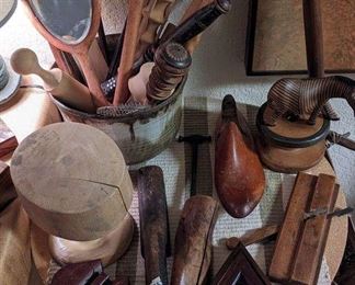 Hatmaker’s wooden form and other unusual practical wooden items 