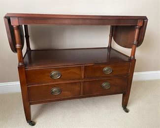 Vintage Drexel server with drawers and extendable sides, 37"W x 34"H x 19"D, (58"W when sides are up),  was $299, NOW $175