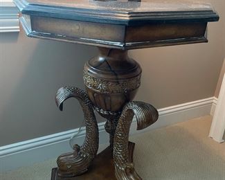 Wooden end tables with fish detail, - 2 available - 23"W x 31"H, was $299 each, NOW $199 each