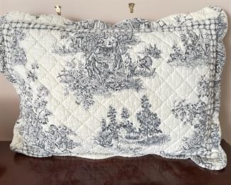 Blue & white toile pillow sham, standard size,  was $14, NOW $9