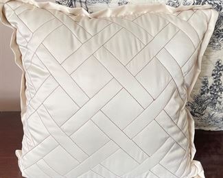 Cream pillow w/ ruffle, 14" x 14",  was $12, NOW $8
