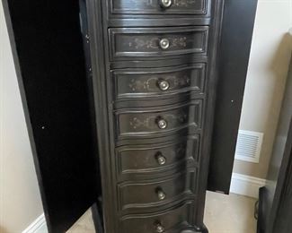 Seven Seas by Hooker jewelry cabinet, 20"W x 46"H x 17"D,  was $225, NOW $195