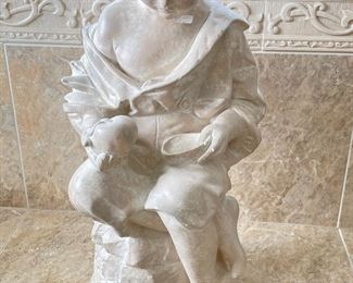 White child figurine, (chip under chip), Great for a garden too!12"W x 23"H x 10"D,  was $24, NOW $19