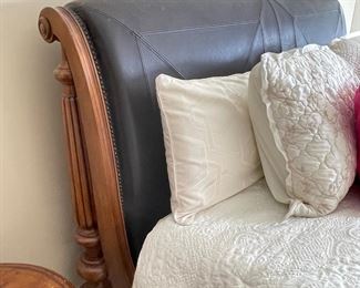 King leather and wood bed, was $799, NOW $450