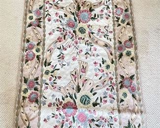 Pink, green, cream color tapestry, 34"W x 60"L,  was $64, NOW $44