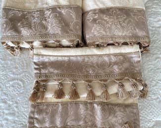 Beige and light gold towels, 2 bath & 2 hand,  was $14, NOW $8