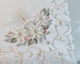 Additional closeup of embroidered table linen~