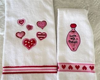 Valentine's day hand towels,  $4