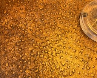 Additional view of ostrich skin leather side table~