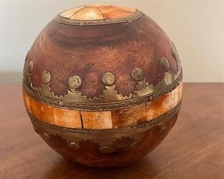 Decorative wooden with metal detailing ball, Approx 5",  was $6, NOW $4