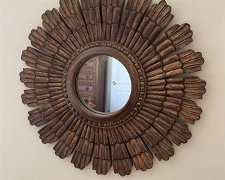 Round wooden mirror,  13" diameter,  was $15, NOW $12