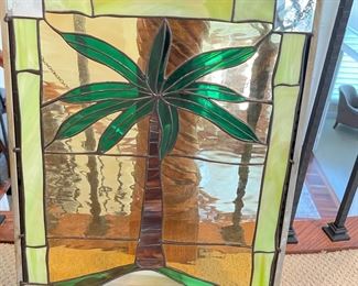 Palm Tree stained glass, 16"W x 20"H,  $64