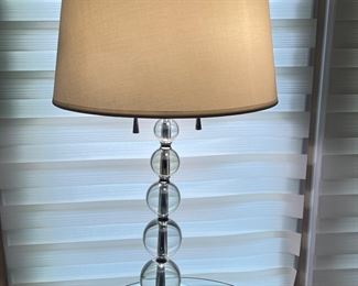 Crystal ball, silver base lamp, 30"H, $34